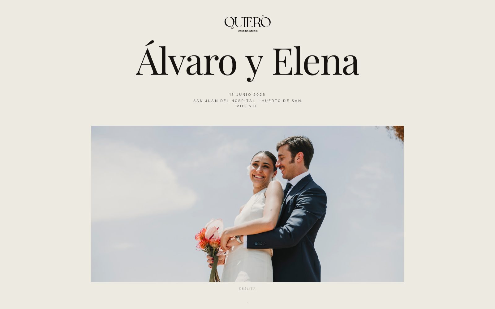 Galería de boda con tema oscuro en Positiva