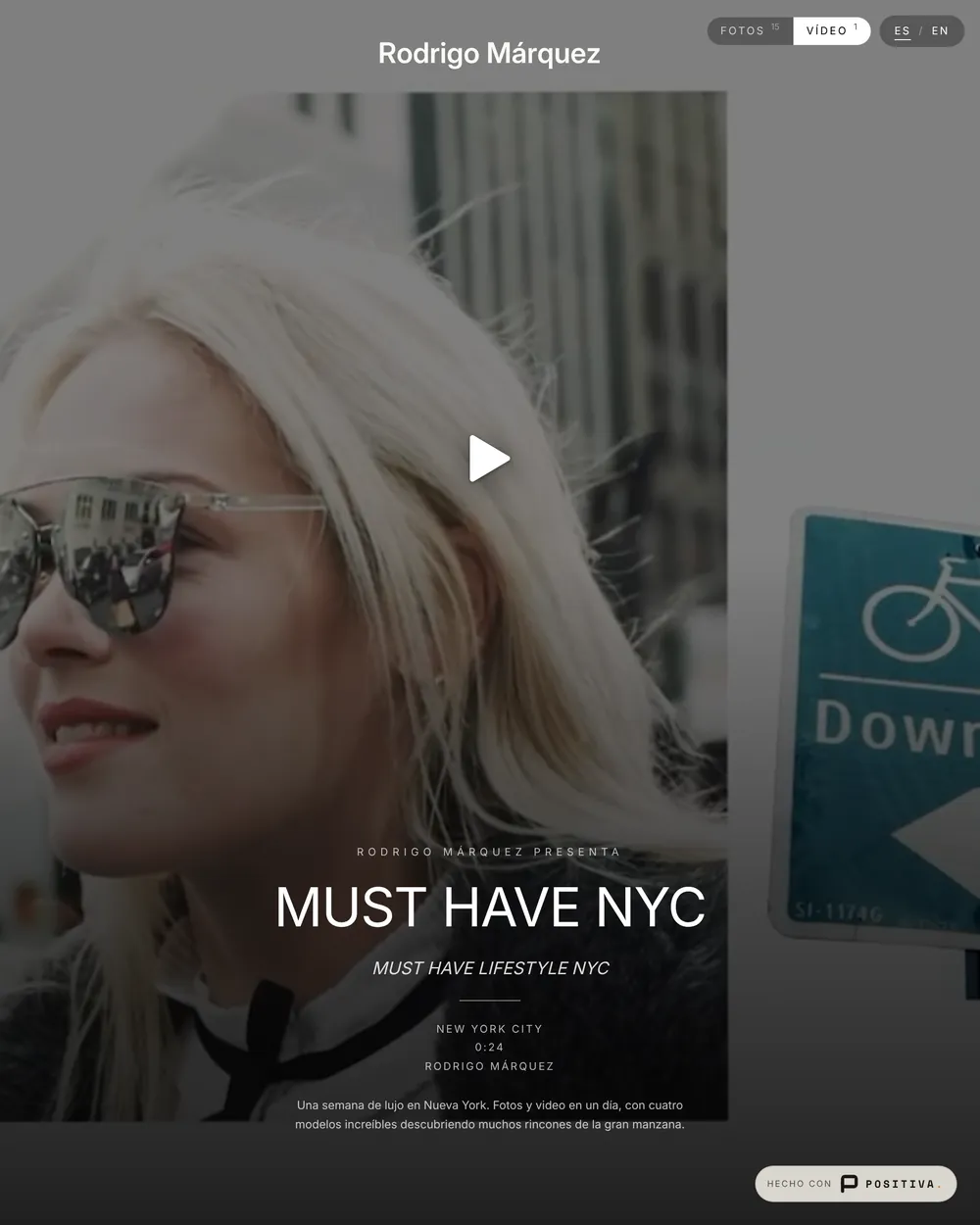 The Video tab of the same gallery, with the video ready to play